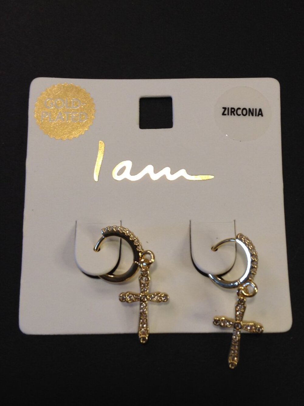 Nwt Gold Plated Dangle Hoop Crosses & Set Of 3 Gold Toned Bangles Boho Hippie — image 2 of 6